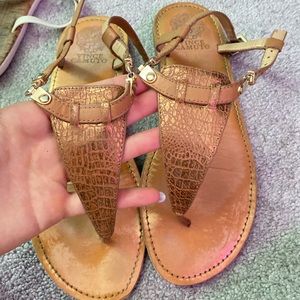 Vince Camuto Snake Skin Gold Sandals